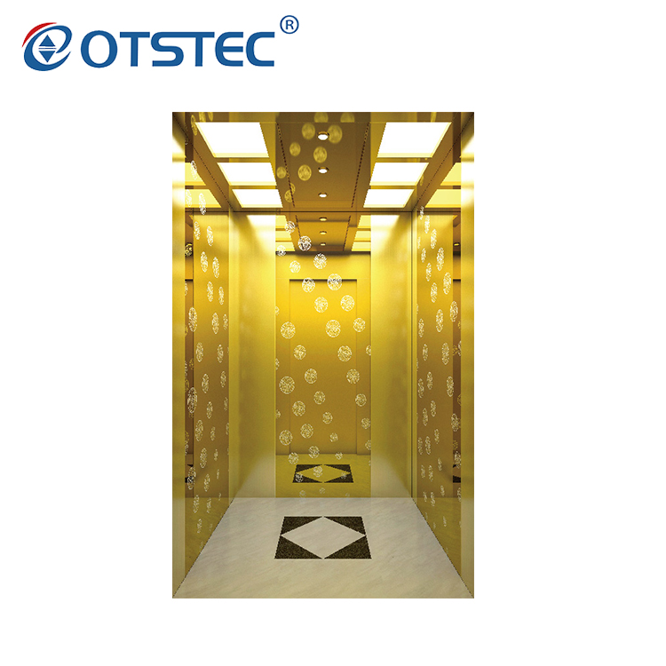 Precio de elevación de ascensor de pasajeros de diseño personalizado de oro de titanio automático