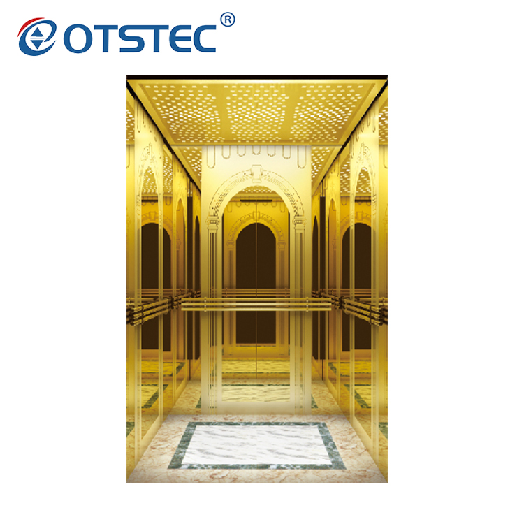 Precio grabado de espejo de acero inoxidable de diseño estándar de ascensores domésticos residenciales